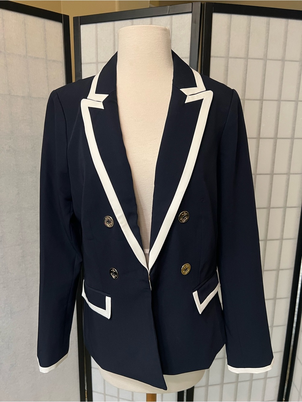 Tommy Hilfiger Navy Blazer with White Trim